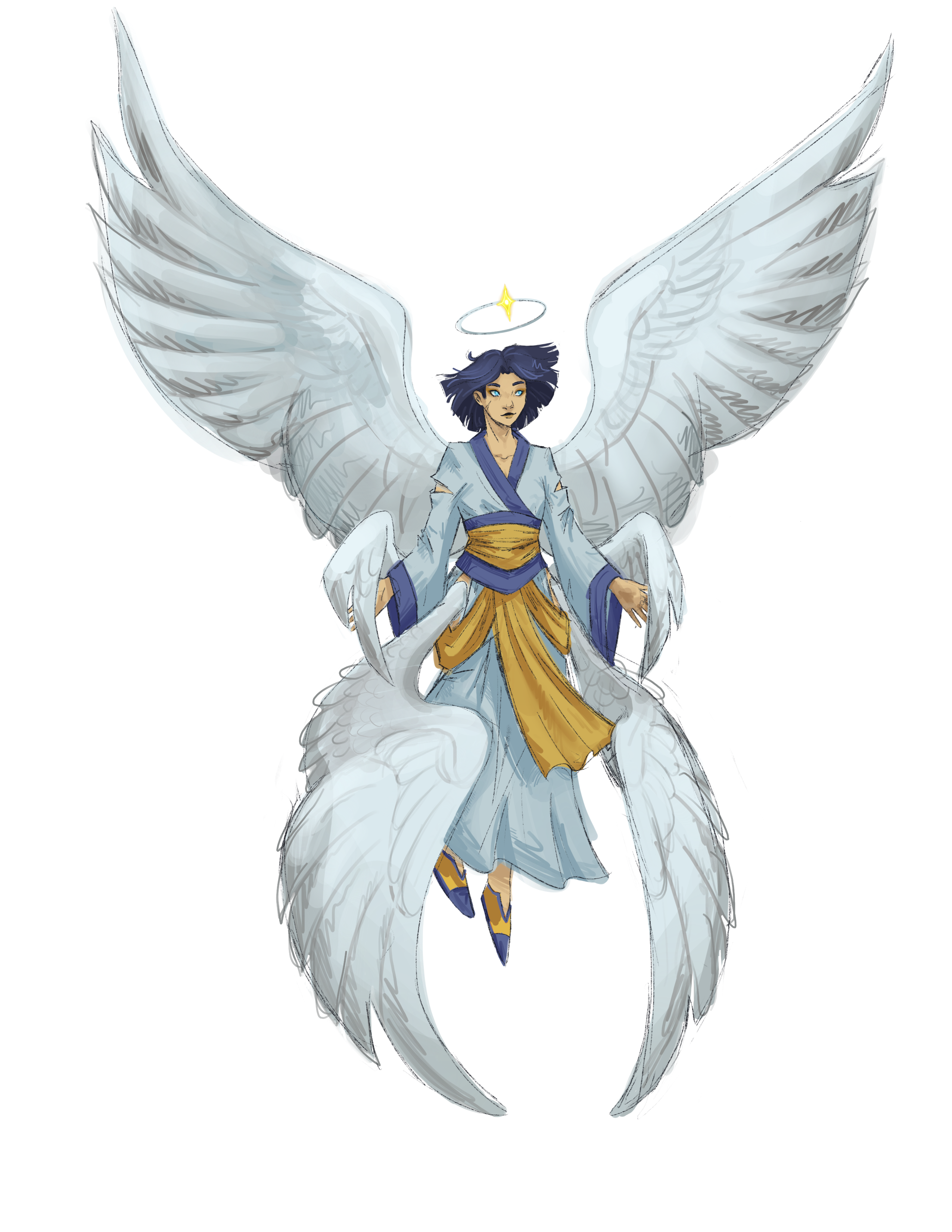 Concept art illustrating Angelucian ancestry
