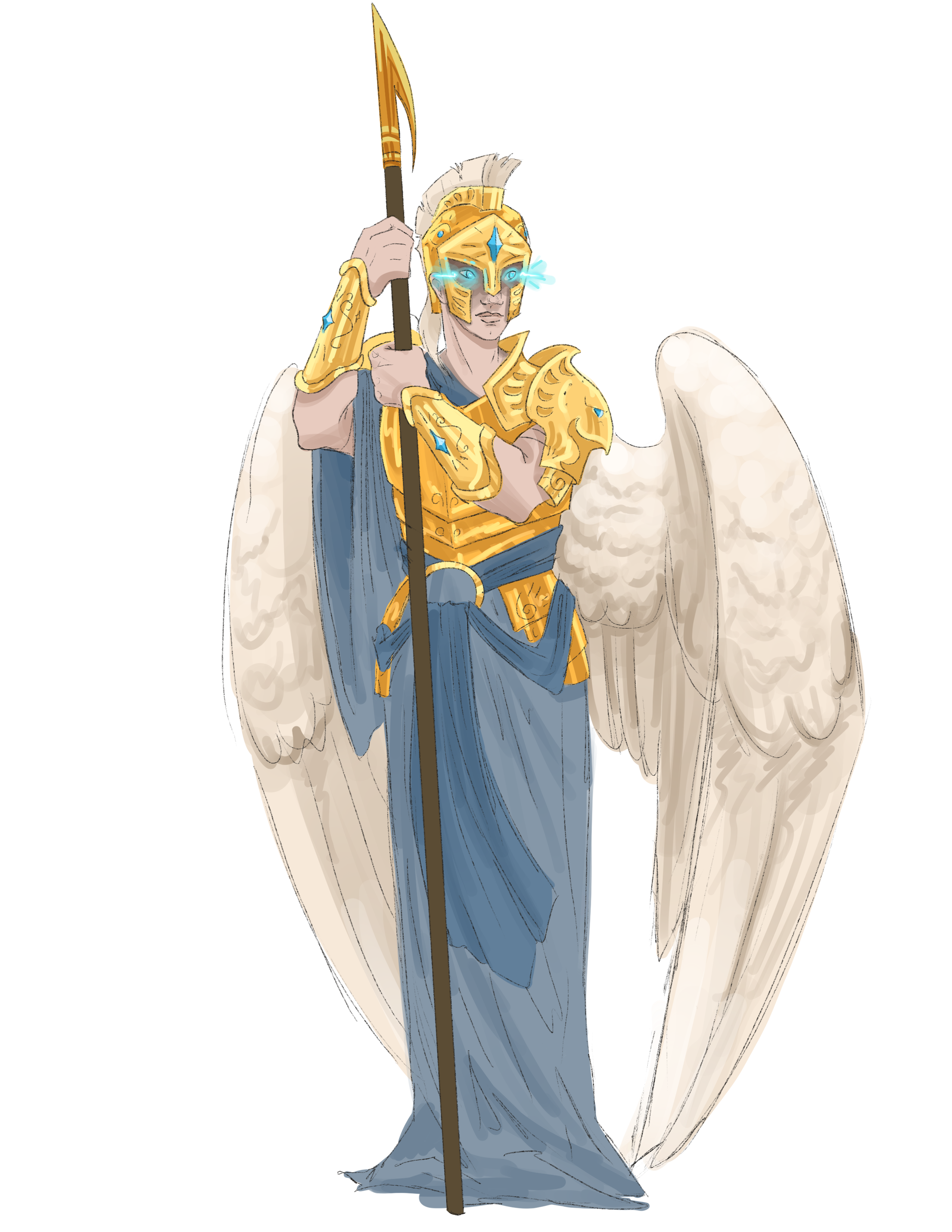Concept art illustrating Angelucian typical appearance.