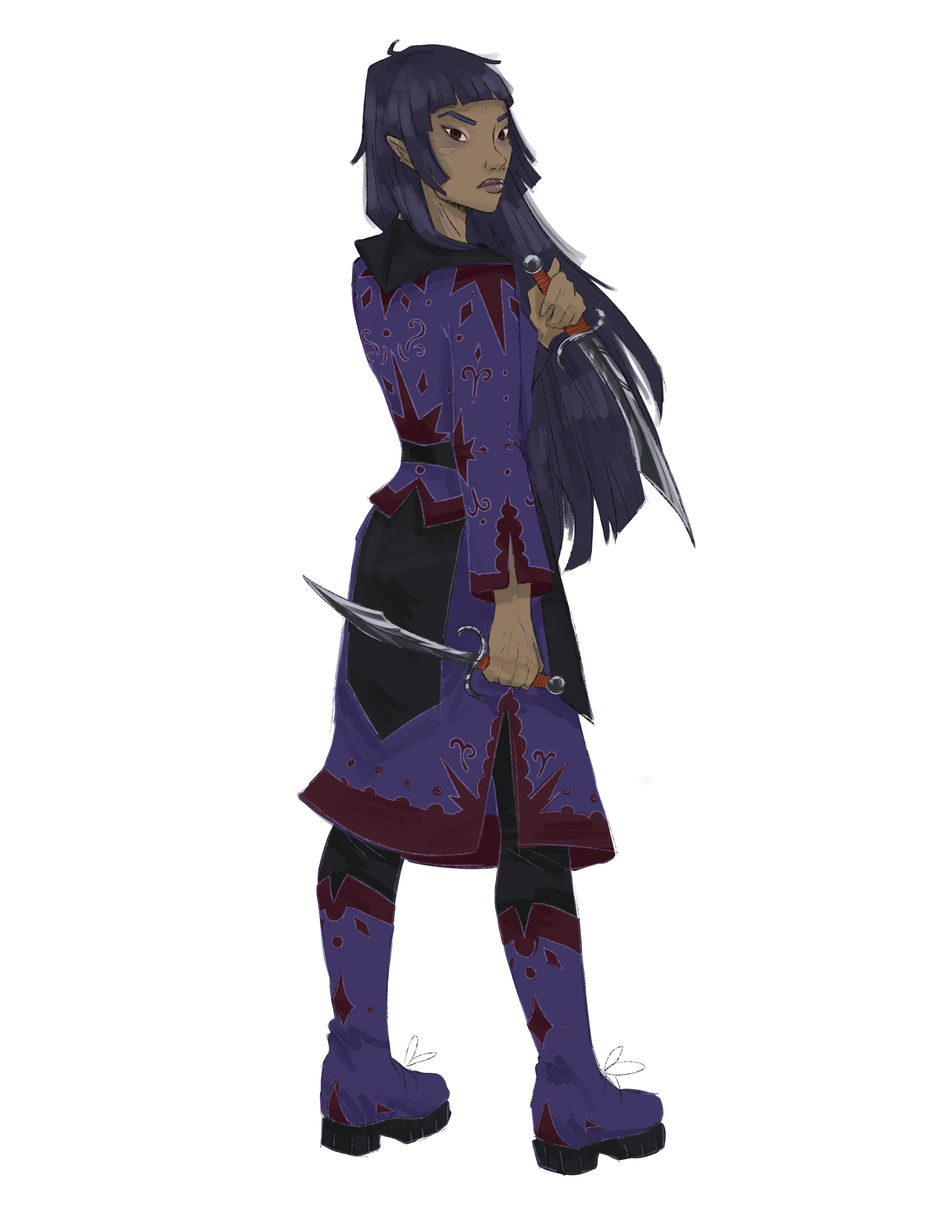 Concept art illustrating Dark Elf ancestry