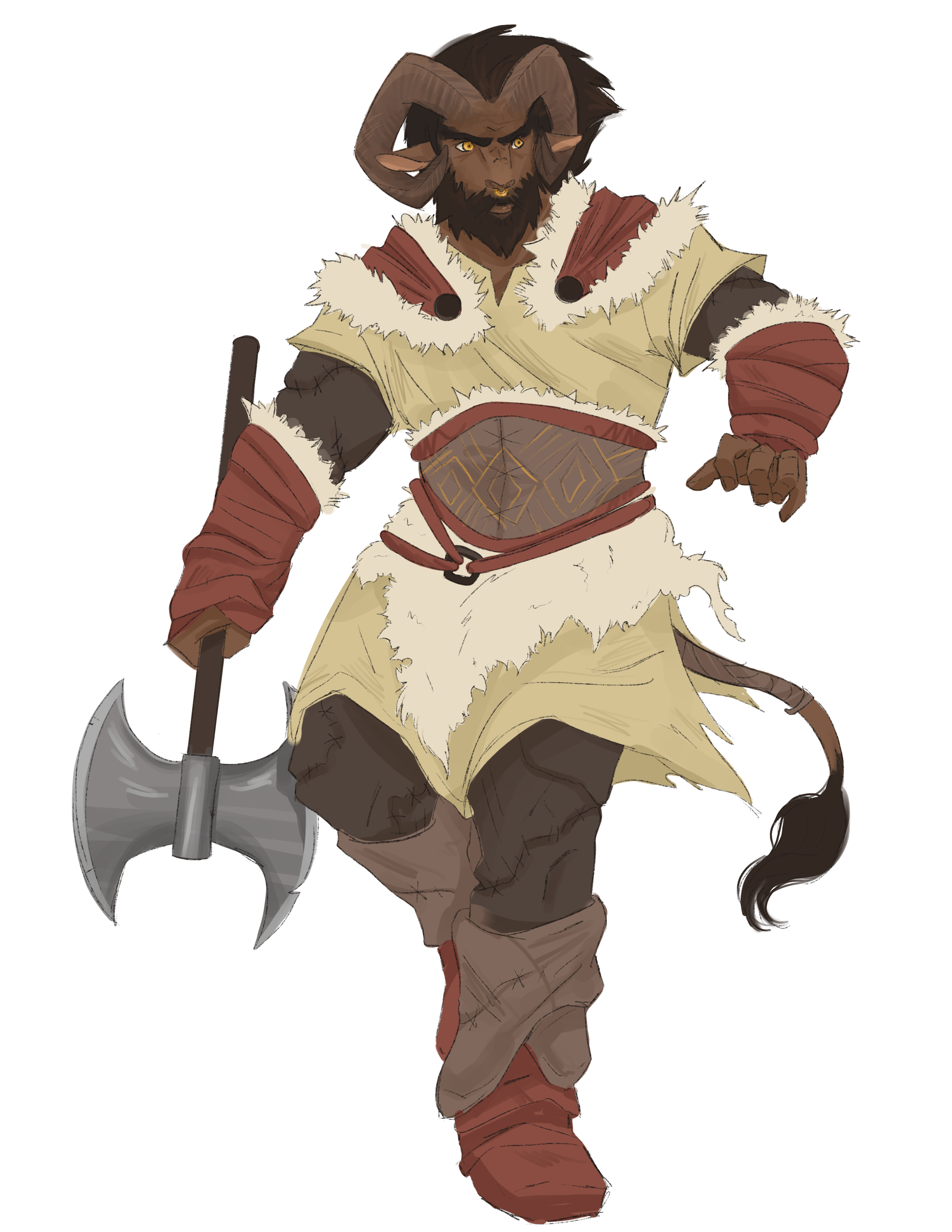 Concept art illustrating Minotaur ancestry